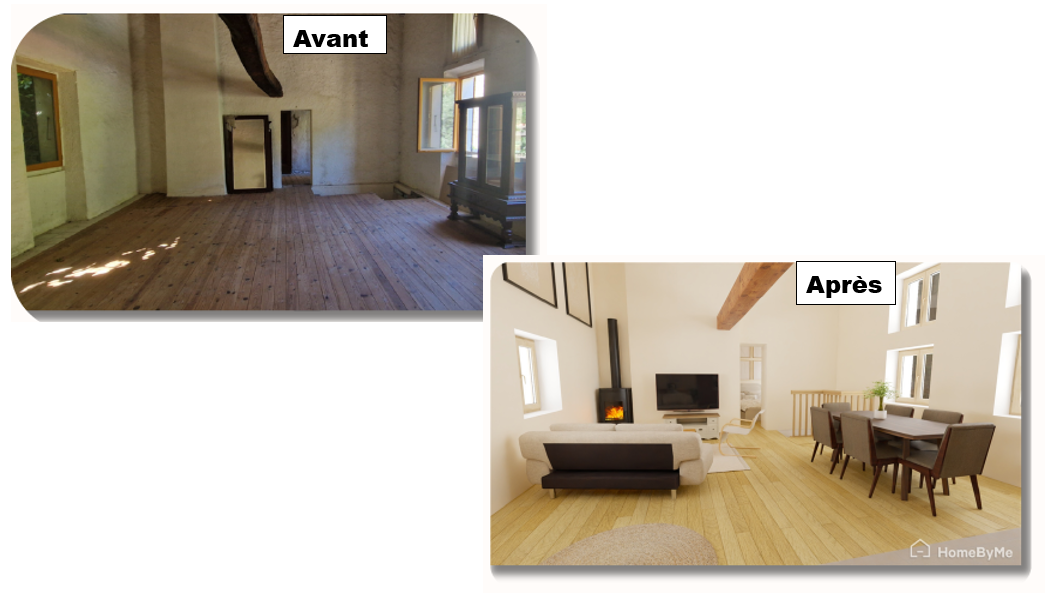 A FINESTRET, MAISON DE VILLAGE SUD 2 FACES AVEC COUR DANS UN